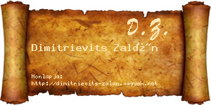 Dimitrievits Zalán névjegykártya